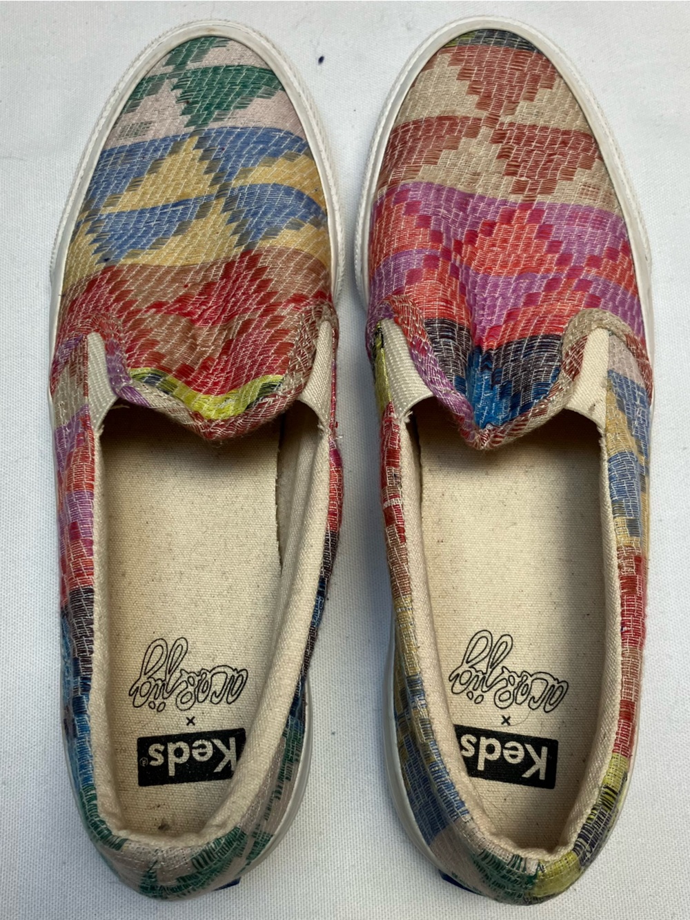 Keds x Ace & Jig Anchor Hope Slip-On Sneaker Womens Size 7 Woven Artsy Pastel